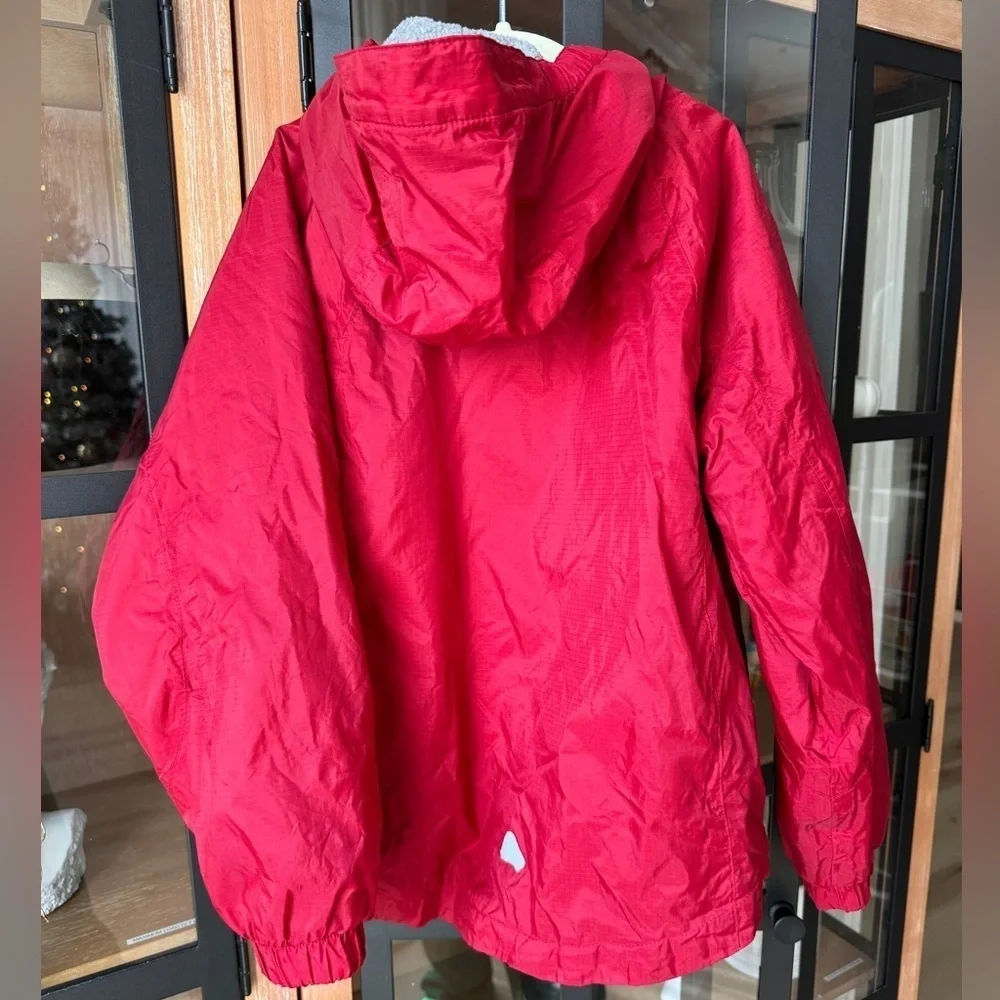 Vintage L.L. Bean boys windbreaker jacket fleece lined hoodie waterproof pockets